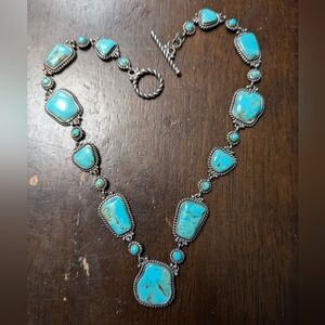 Vintage Turquoise Sterling Silver Necklace